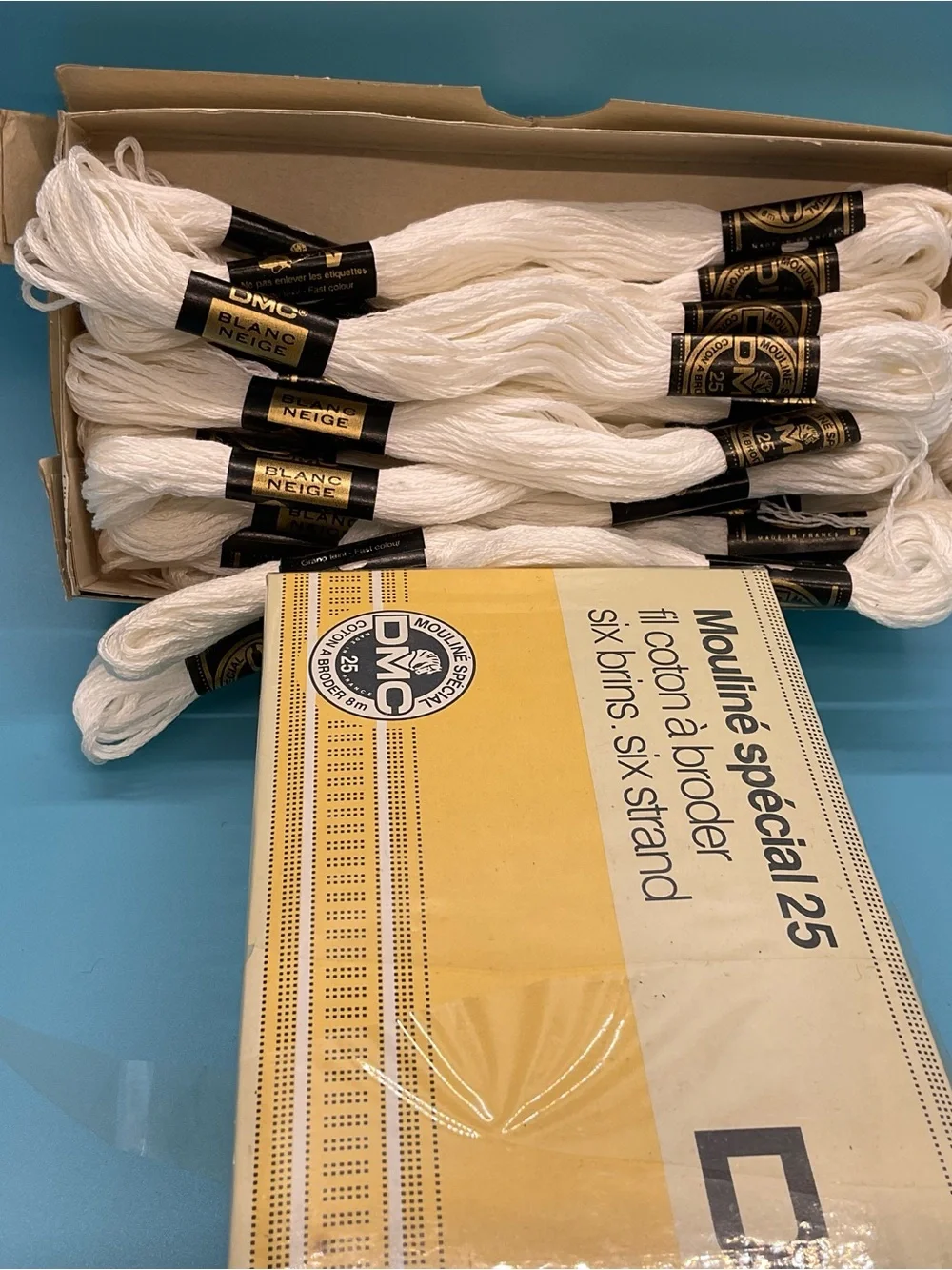 DMC Cotton Embroidery Floss 66 Skeins White NEW